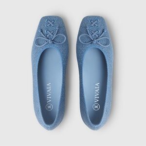 NEW Vivaia Elvira square toe shoe in slate blue, size 9 US